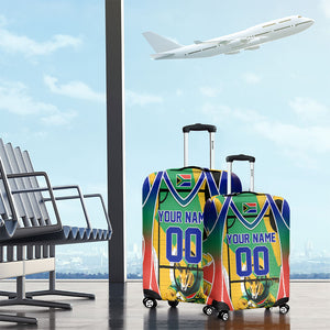 Personalized South Africa Football Springbok Luggage Cover Bafana Bafana Rainbow Nation Flag Colors