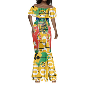 Personalized South Africa Football Springbok Mermaid Dress Bafana Bafana Rainbow Nation Flag Colors