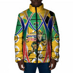 Personalized South Africa Football Springbok Padded Jacket Bafana Bafana Rainbow Nation Flag Colors