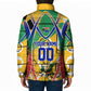 Personalized South Africa Football Springbok Padded Jacket Bafana Bafana Rainbow Nation Flag Colors