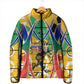 Personalized South Africa Football Springbok Padded Jacket Bafana Bafana Rainbow Nation Flag Colors
