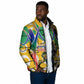 Personalized South Africa Football Springbok Padded Jacket Bafana Bafana Rainbow Nation Flag Colors