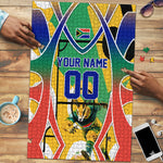 Personalized South Africa Football Springbok Puzzle Bafana Bafana Rainbow Nation Flag Colors
