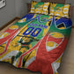 Personalized South Africa Football Springbok Quilt Bed Set Bafana Bafana Rainbow Nation Flag Colors