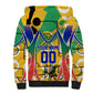 Personalized South Africa Football Springbok Sherpa Hoodie Bafana Bafana Rainbow Nation Flag Colors