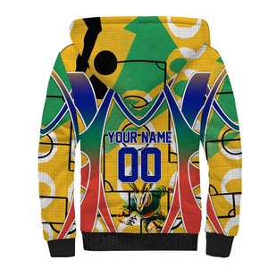 Personalized South Africa Football Springbok Sherpa Hoodie Bafana Bafana Rainbow Nation Flag Colors