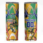 Personalized South Africa Football Springbok Skinny Tumbler Bafana Bafana Rainbow Nation Flag Colors