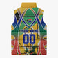 Personalized South Africa Football Springbok Sleeveless Puffer Jacket Bafana Bafana Rainbow Nation Flag Colors