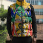 Personalized South Africa Football Springbok Sleeveless Puffer Jacket Bafana Bafana Rainbow Nation Flag Colors