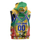 Personalized South Africa Football Springbok Sleeveless Zip Hoodie Bafana Bafana Rainbow Nation Flag Colors