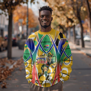 Personalized South Africa Football Springbok Sweatshirt Bafana Bafana Rainbow Nation Flag Colors