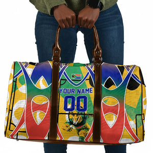 Personalized South Africa Football Springbok Travel Bag Bafana Bafana Rainbow Nation Flag Colors
