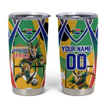 Personalized South Africa Football Springbok Tumbler Cup Bafana Bafana Rainbow Nation Flag Colors