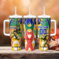 Personalized South Africa Football Springbok Tumbler With Handle Bafana Bafana Rainbow Nation Flag Colors