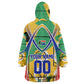 Personalized South Africa Football Springbok Wearable Blanket Hoodie Bafana Bafana Rainbow Nation Flag Colors