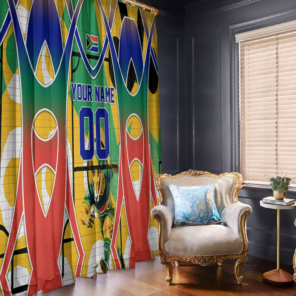 Personalized South Africa Football Springbok Window Curtain Bafana Bafana Rainbow Nation Flag Colors