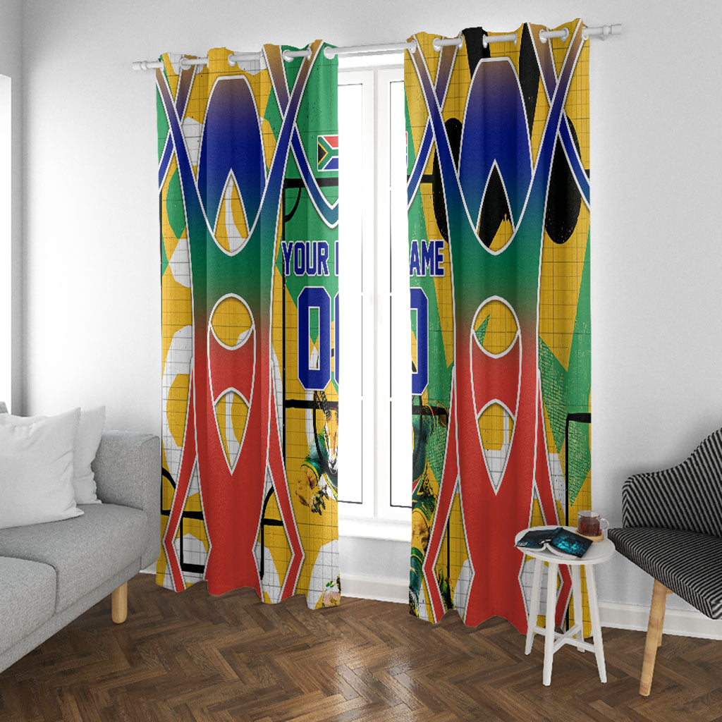 Personalized South Africa Football Springbok Window Curtain Bafana Bafana Rainbow Nation Flag Colors