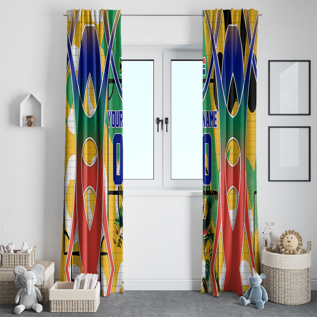 Personalized South Africa Football Springbok Window Curtain Bafana Bafana Rainbow Nation Flag Colors