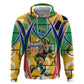 Personalized South Africa Football Springbok Zip Hoodie Bafana Bafana Rainbow Nation Flag Colors