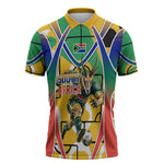 Personalized South Africa Football Springbok Zipper Polo Shirt Bafana Bafana Rainbow Nation Flag Colors