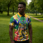 Personalized South Africa Football Springbok Zipper Polo Shirt Bafana Bafana Rainbow Nation Flag Colors