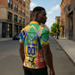 Personalized South Africa Football Springbok Zipper Polo Shirt Bafana Bafana Rainbow Nation Flag Colors