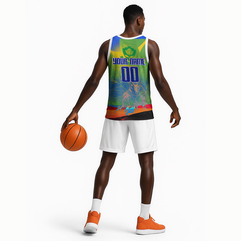 Personalized South Africa Football Basketball Jersey Springbok Champion Soccer Mascot Protea
