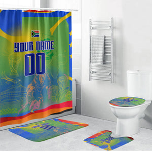 Personalized South Africa Football Bathroom Set Springbok Champion Soccer Mascot Protea