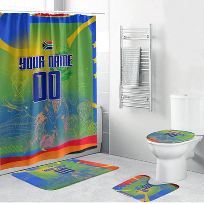 Personalized South Africa Football Bathroom Set Springbok Champion Soccer Mascot Protea