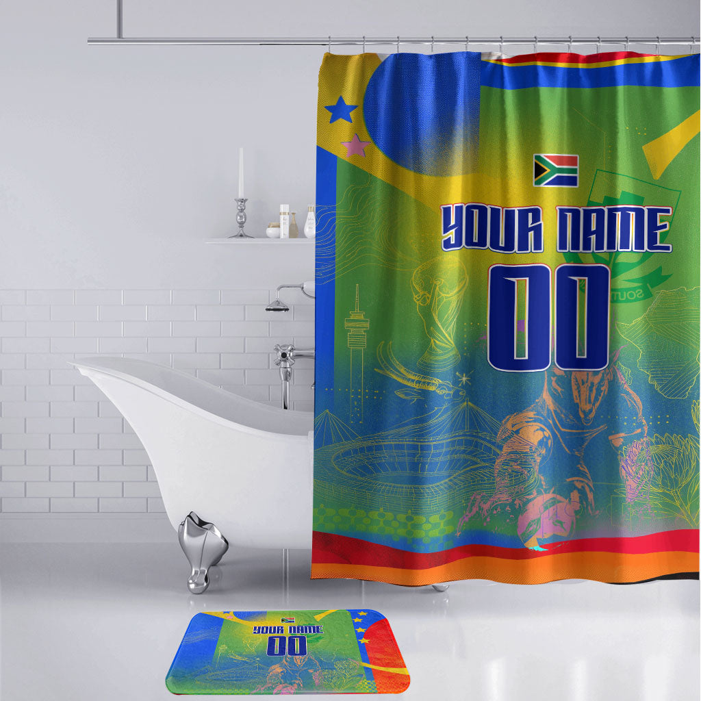 Personalized South Africa Football Bathroom Set Springbok Champion Soccer Mascot Protea