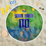 Personalized South Africa Football Beach Blanket Springbok Champion Soccer Mascot Protea
