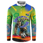 Personalized South Africa Football Button Sweatshirt Springbok Champion Soccer Mascot Protea