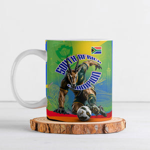 Personalized South Africa Football Ceramic Mug Springbok Champion Soccer Mascot Protea