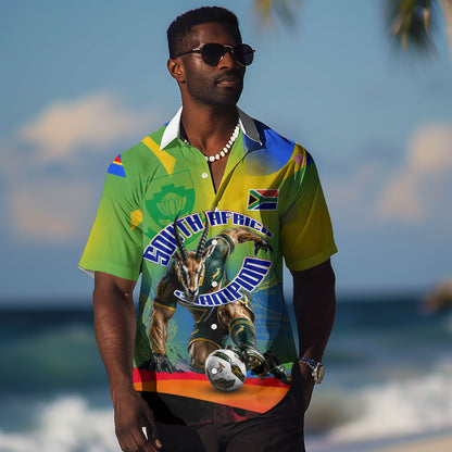 Personalized South Africa Football Hawaiian Shirt Springbok Champion Soccer Mascot Protea