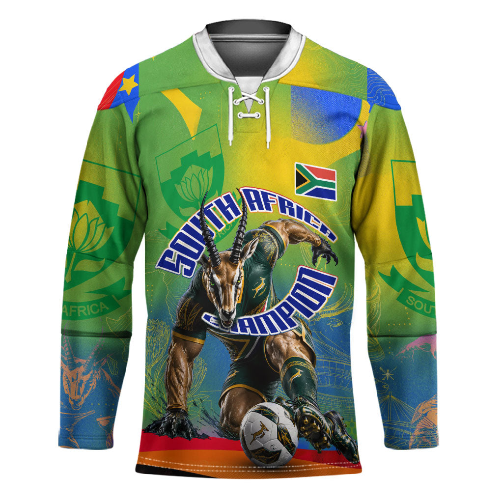 Personalized South Africa Football Hockey Jersey Springbok Champion Soccer Mascot Protea