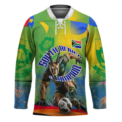 Personalized South Africa Football Hockey Jersey Springbok Champion Soccer Mascot Protea