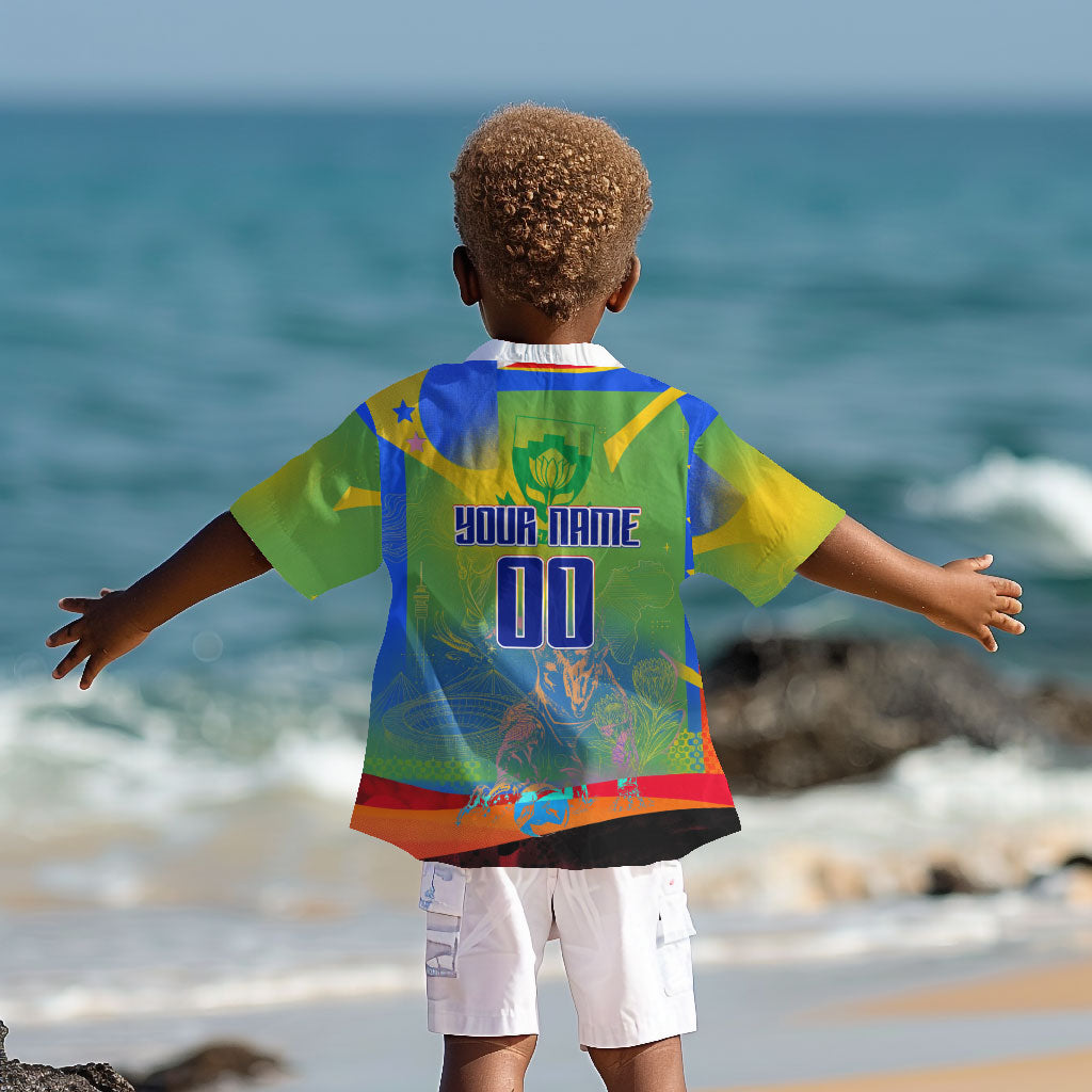 Personalized South Africa Football Kid Hawaiian Shirt Springbok Champion Soccer Mascot Protea