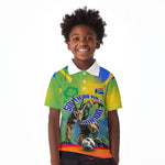 Personalized South Africa Football Kid Polo Shirt Springbok Champion Soccer Mascot Protea