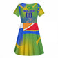 Personalized South Africa Football Kid Short Sleeve Dress Springbok Champion Soccer Mascot Protea