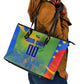 Personalized South Africa Football Leather Tote Bag Springbok Champion Soccer Mascot Protea