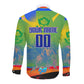 Personalized South Africa Football Long Sleeve Button Shirt Springbok Champion Soccer Mascot Protea