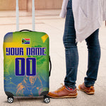 Personalized South Africa Football Luggage Cover Springbok Champion Soccer Mascot Protea