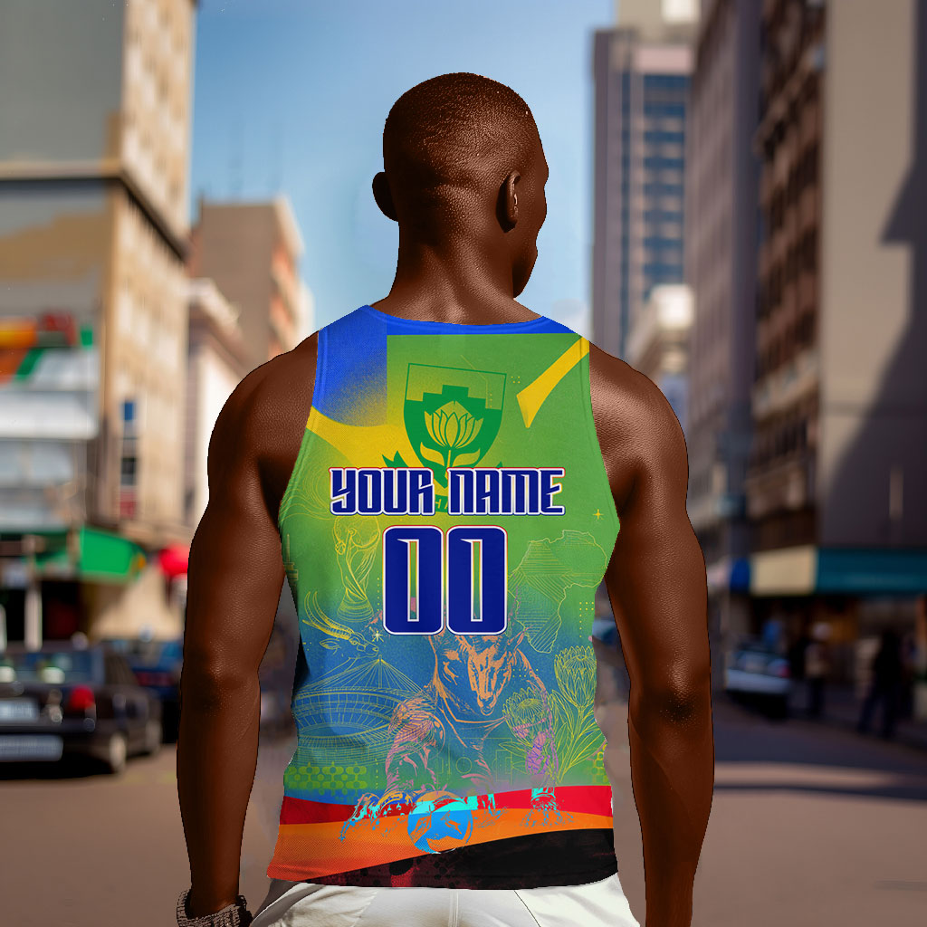 Personalized South Africa Football Men Tank Top Springbok Champion Soccer Mascot Protea