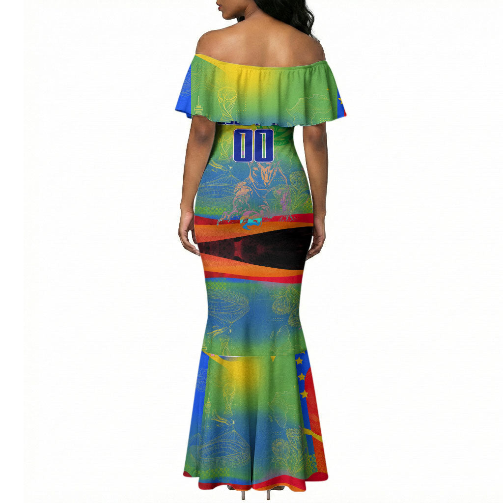 Personalized South Africa Football Mermaid Dress Springbok Champion Soccer Mascot Protea