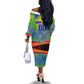 Personalized South Africa Football Off The Shoulder Long Sleeve Dress Springbok Champion Soccer Mascot Protea