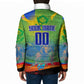 Personalized South Africa Football Padded Jacket Springbok Champion Soccer Mascot Protea