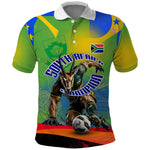 Personalized South Africa Football Polo Shirt Springbok Champion Soccer Mascot Protea