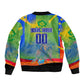 Personalized South Africa Football Sleeve Zip Bomber Jacket Springbok Champion Soccer Mascot Protea