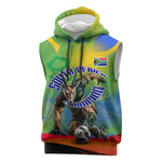Personalized South Africa Football Sleeveless Hoodie Springbok Champion Soccer Mascot Protea