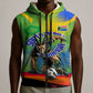 Personalized South Africa Football Sleeveless Zip Hoodie Springbok Champion Soccer Mascot Protea